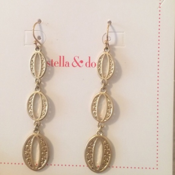 Stella & Dot Kimberly earrings in gold new - Picture 4 of 4